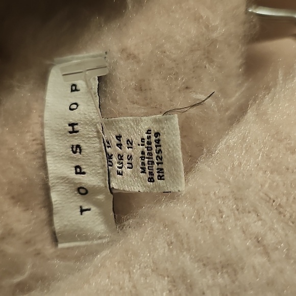 Topshop Pink Furry Oversized Faux Fur Size 12 Coat - Picture 9 of 10